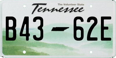 TN license plate B4362E