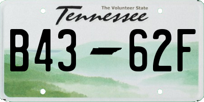 TN license plate B4362F