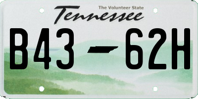 TN license plate B4362H