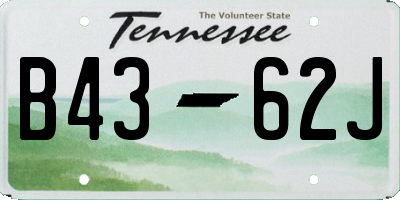 TN license plate B4362J