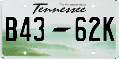 TN license plate B4362K