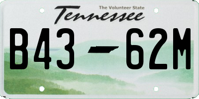 TN license plate B4362M