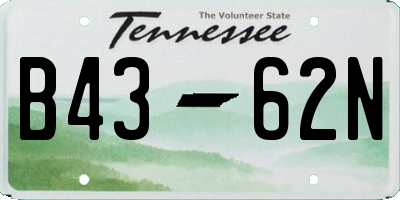 TN license plate B4362N