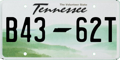 TN license plate B4362T