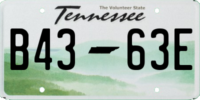 TN license plate B4363E