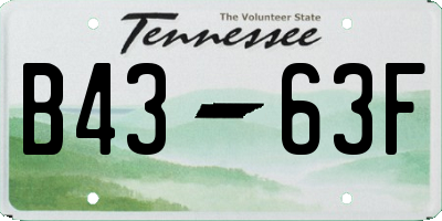 TN license plate B4363F