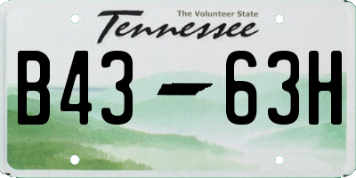 TN license plate B4363H