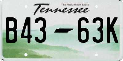 TN license plate B4363K