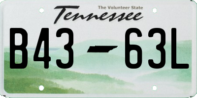 TN license plate B4363L