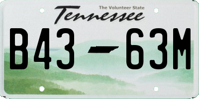 TN license plate B4363M