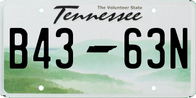 TN license plate B4363N