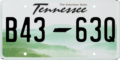 TN license plate B4363Q