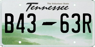TN license plate B4363R