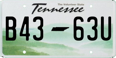TN license plate B4363U
