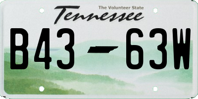 TN license plate B4363W
