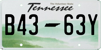TN license plate B4363Y