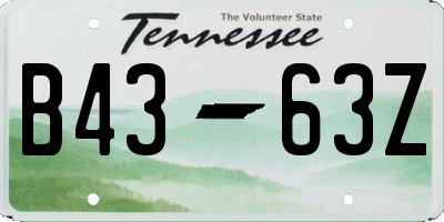 TN license plate B4363Z