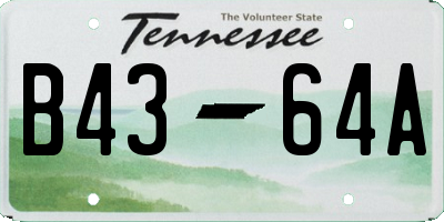 TN license plate B4364A