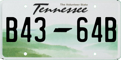 TN license plate B4364B