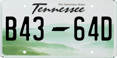 TN license plate B4364D