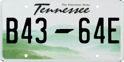 TN license plate B4364E