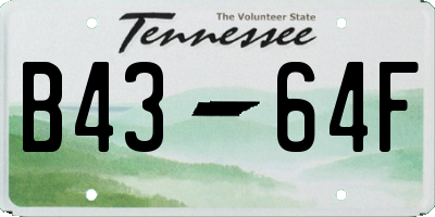 TN license plate B4364F