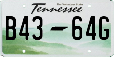 TN license plate B4364G