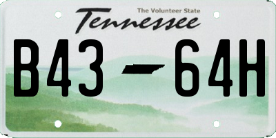 TN license plate B4364H