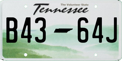 TN license plate B4364J