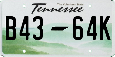 TN license plate B4364K
