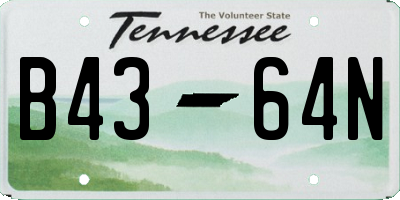 TN license plate B4364N