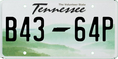 TN license plate B4364P