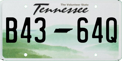 TN license plate B4364Q