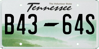 TN license plate B4364S