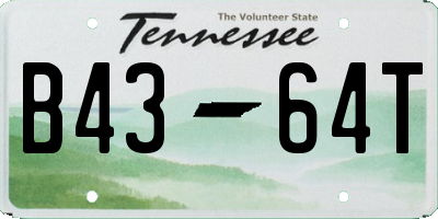 TN license plate B4364T