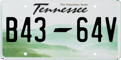 TN license plate B4364V