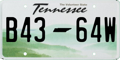 TN license plate B4364W
