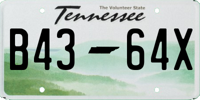 TN license plate B4364X