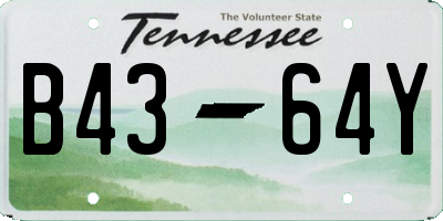 TN license plate B4364Y