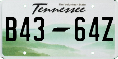 TN license plate B4364Z