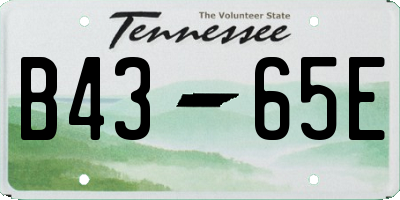 TN license plate B4365E