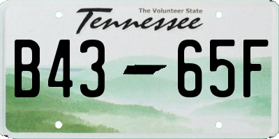 TN license plate B4365F