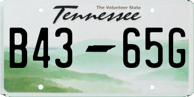 TN license plate B4365G