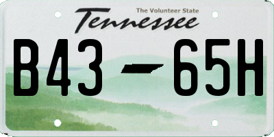 TN license plate B4365H