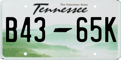 TN license plate B4365K