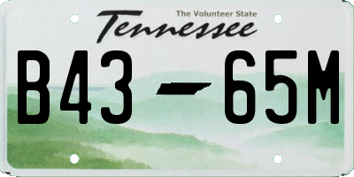 TN license plate B4365M