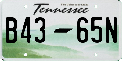 TN license plate B4365N