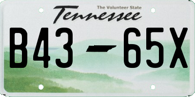 TN license plate B4365X