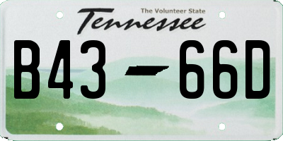 TN license plate B4366D