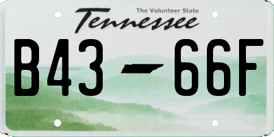 TN license plate B4366F